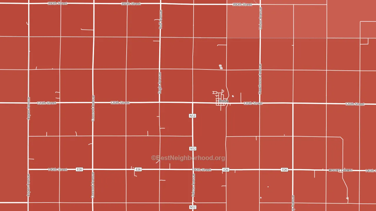Breda, IA block-group political-lean map