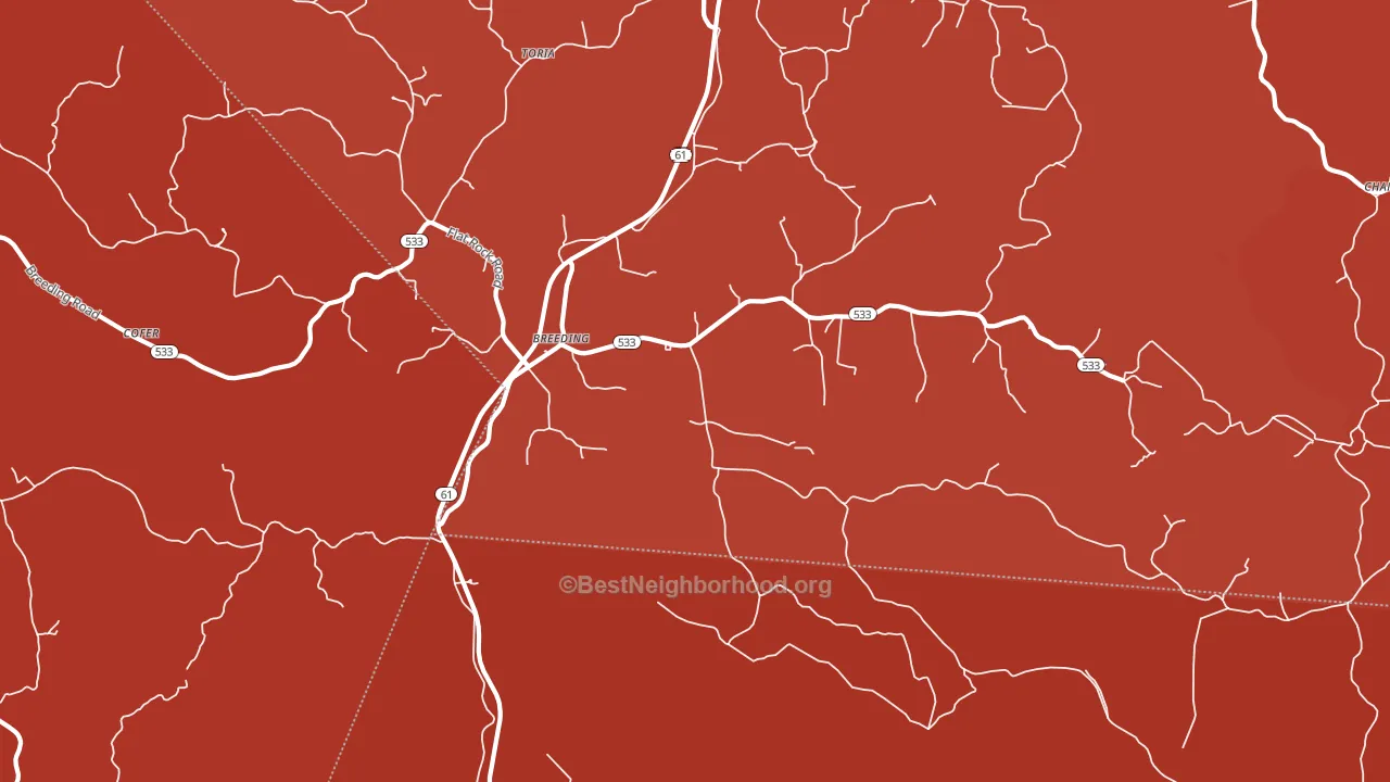 Breeding, KY block-group political-lean map
