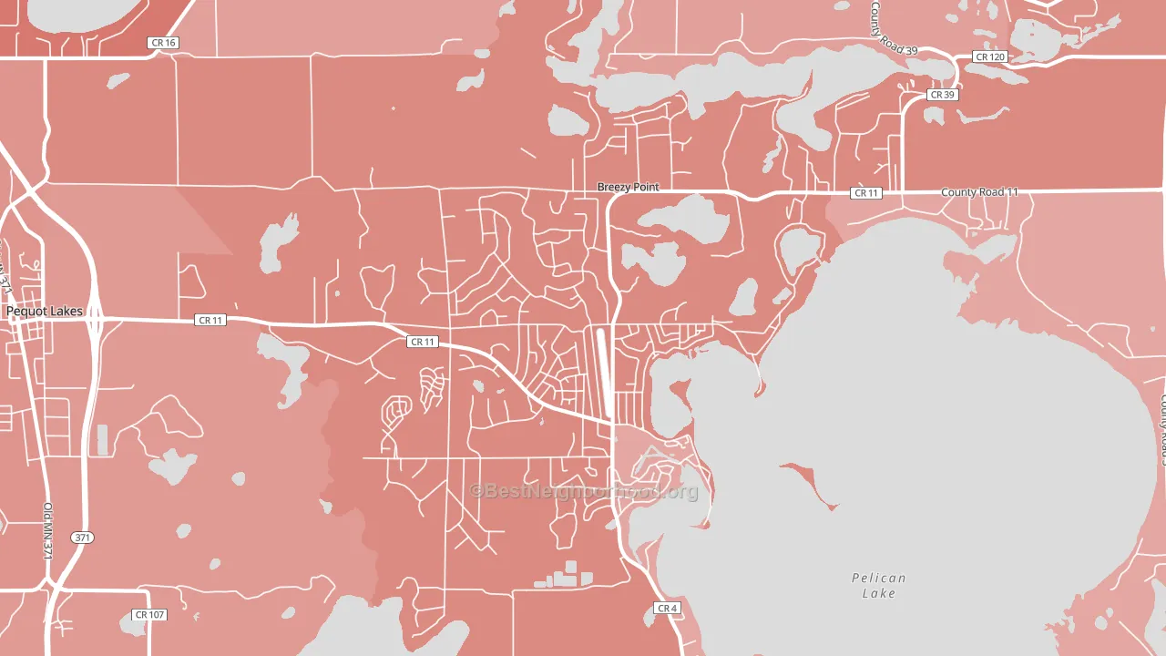 Breezy Point, MN block-group political-lean map