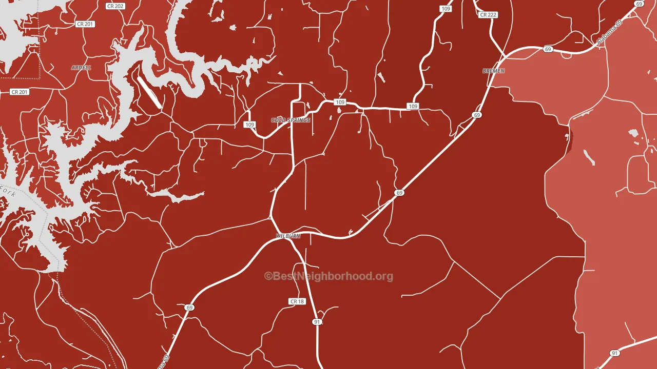 Bremen, AL block-group political-lean map