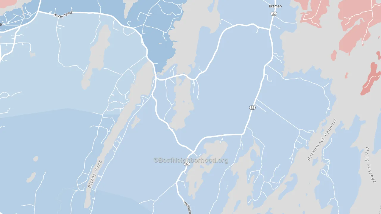 Bremen, ME block-group political-lean map