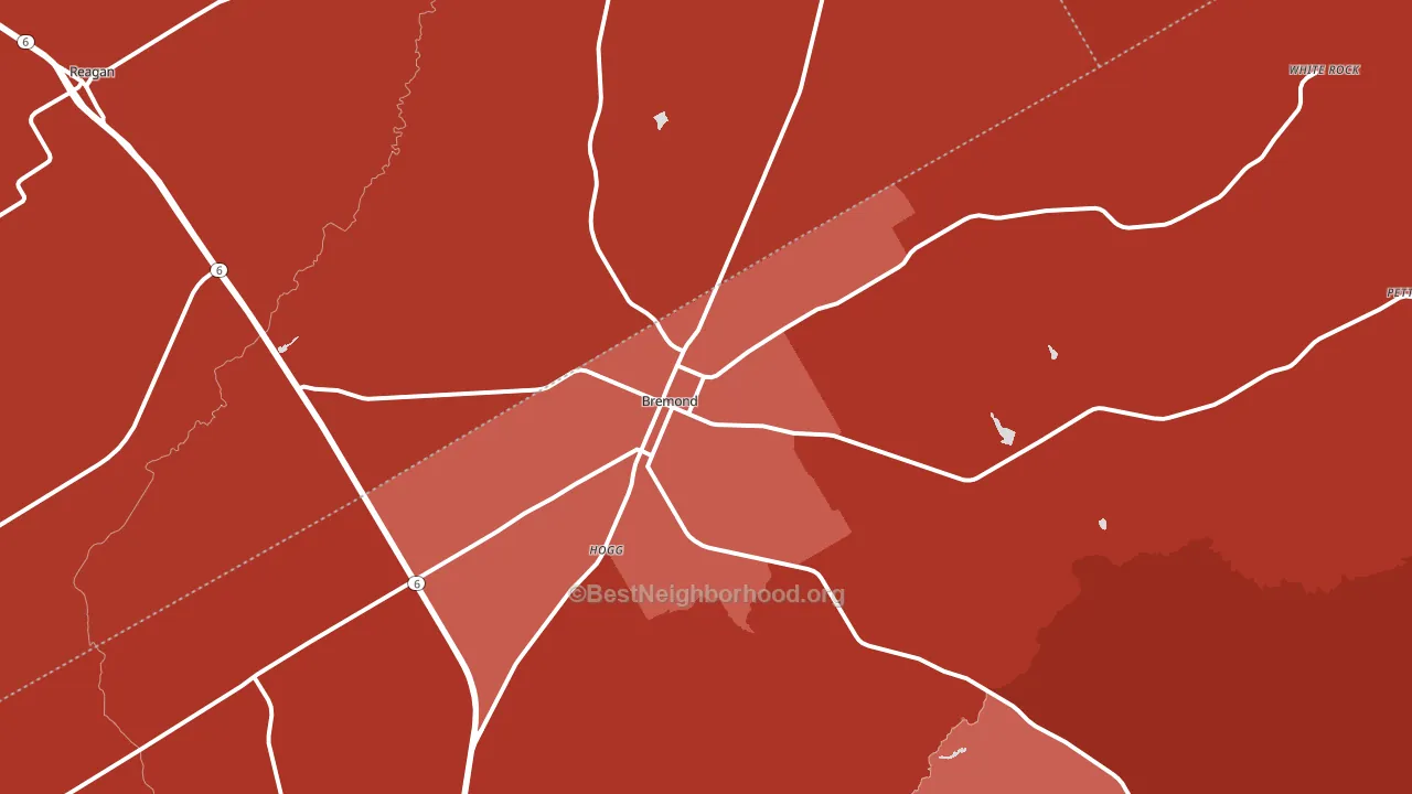 Bremond, TX block-group political-lean map