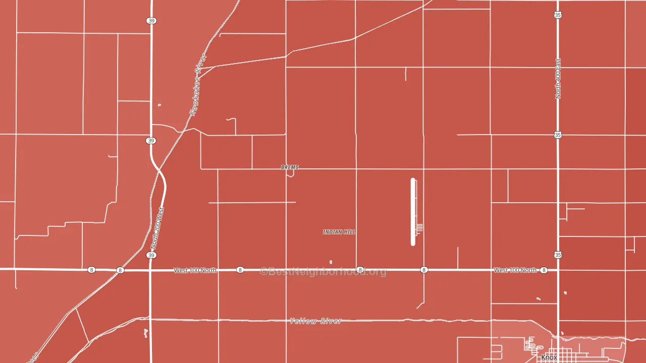 Brems, IN block-group political-lean map