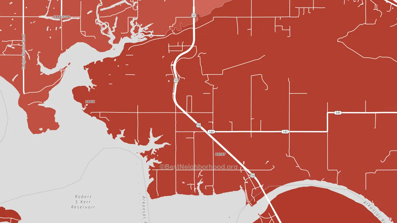 Brent, OK block-group political-lean map