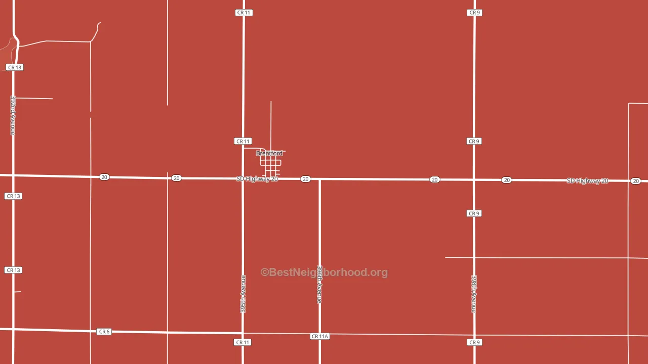 Brentford, SD block-group political-lean map