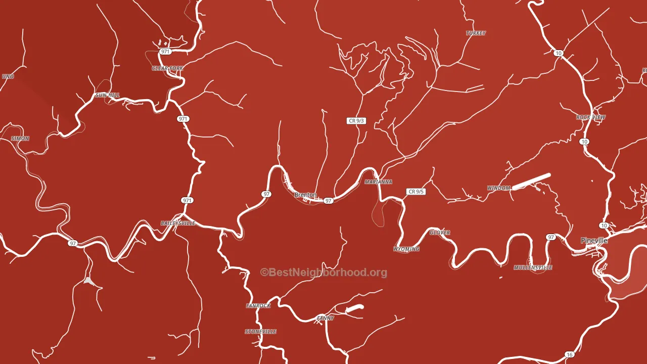 Brenton, WV block-group political-lean map