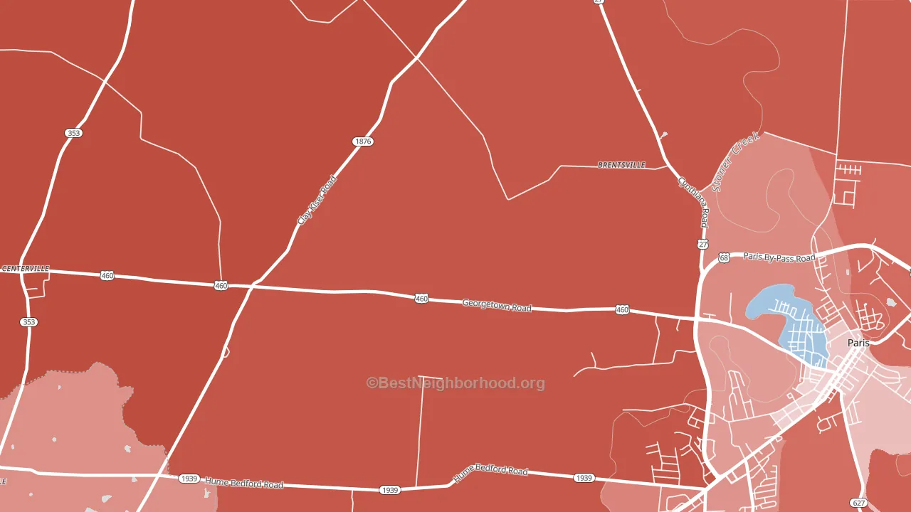 Brentsville, KY block-group political-lean map