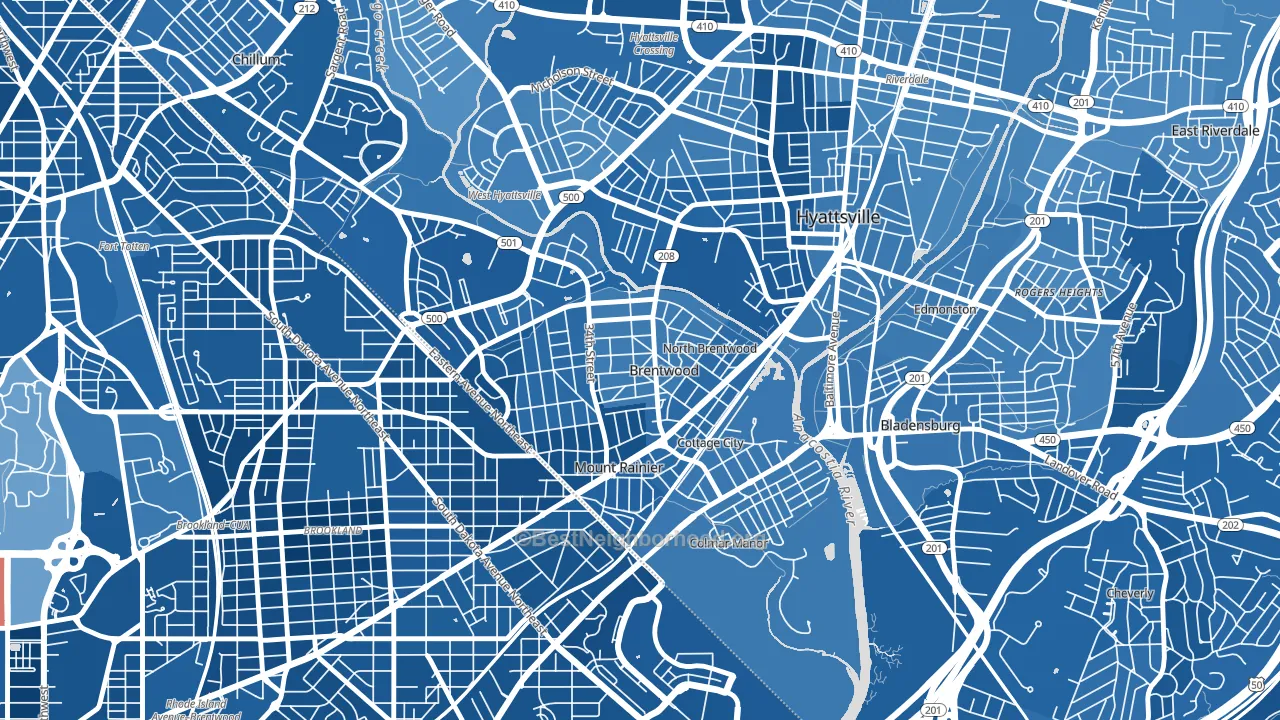 Brentwood, MD block-group political-lean map