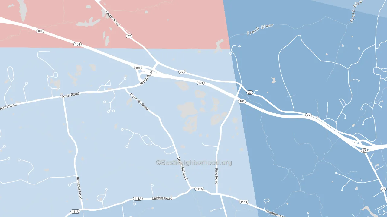 Brentwood, NH block-group political-lean map