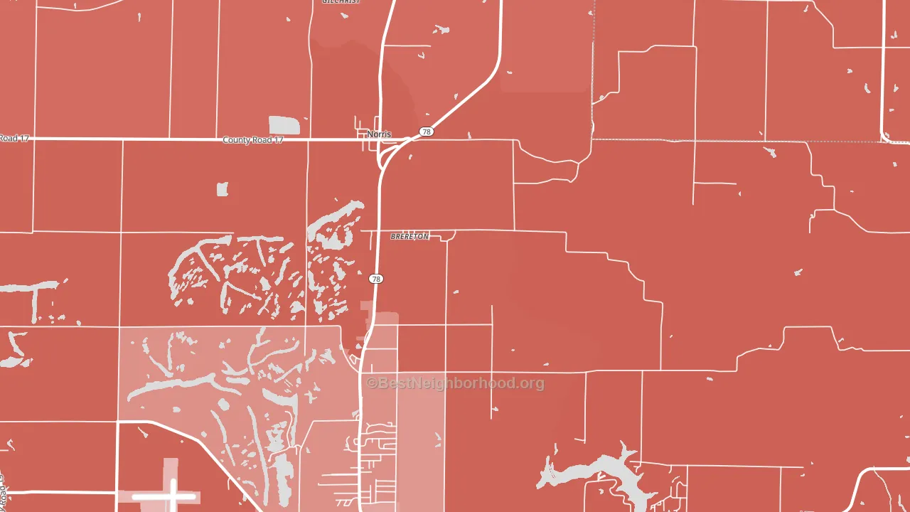 Brereton, IL block-group political-lean map