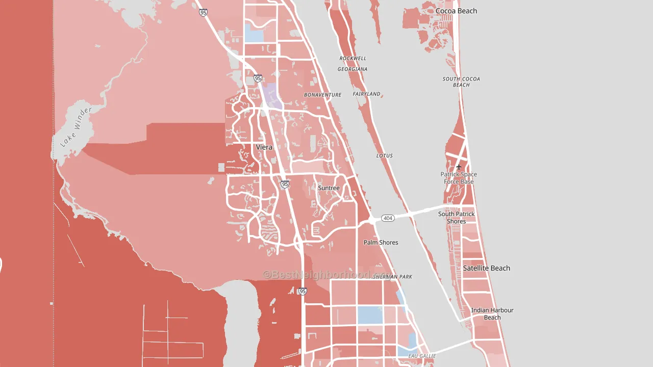 Brevard County, FL block-group political-lean map