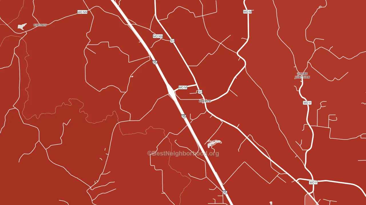 Brewer, MO block-group political-lean map