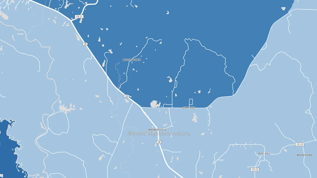 Brewersville, AL block-group political-lean map