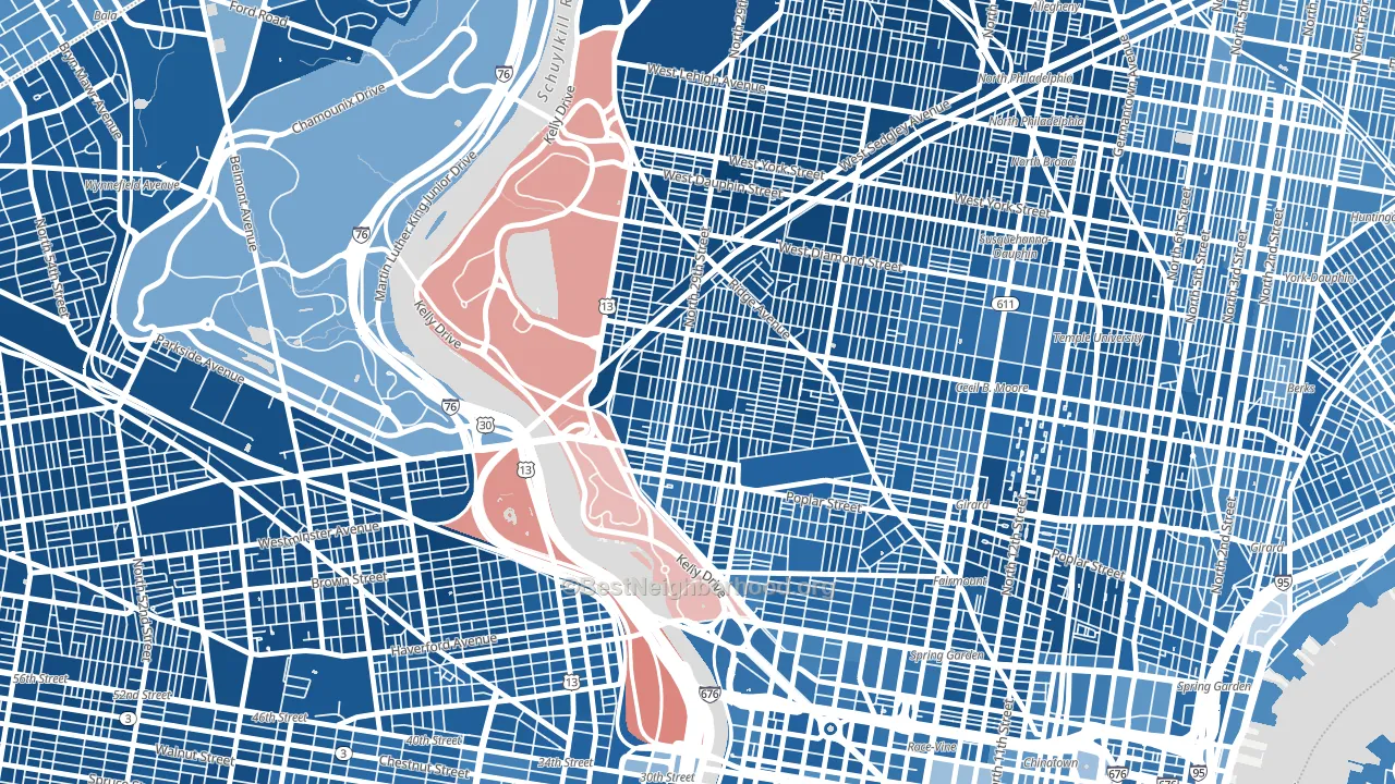 Brewerytown, Philadelphia, PA block-group political-lean map
