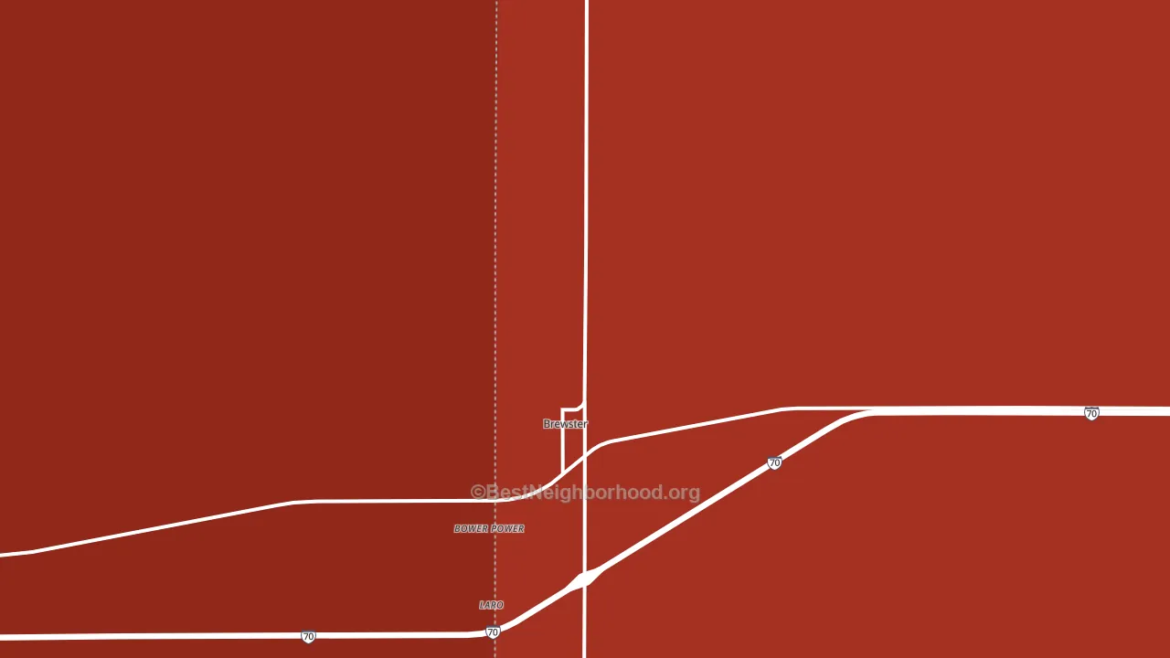 Brewster, KS block-group political-lean map