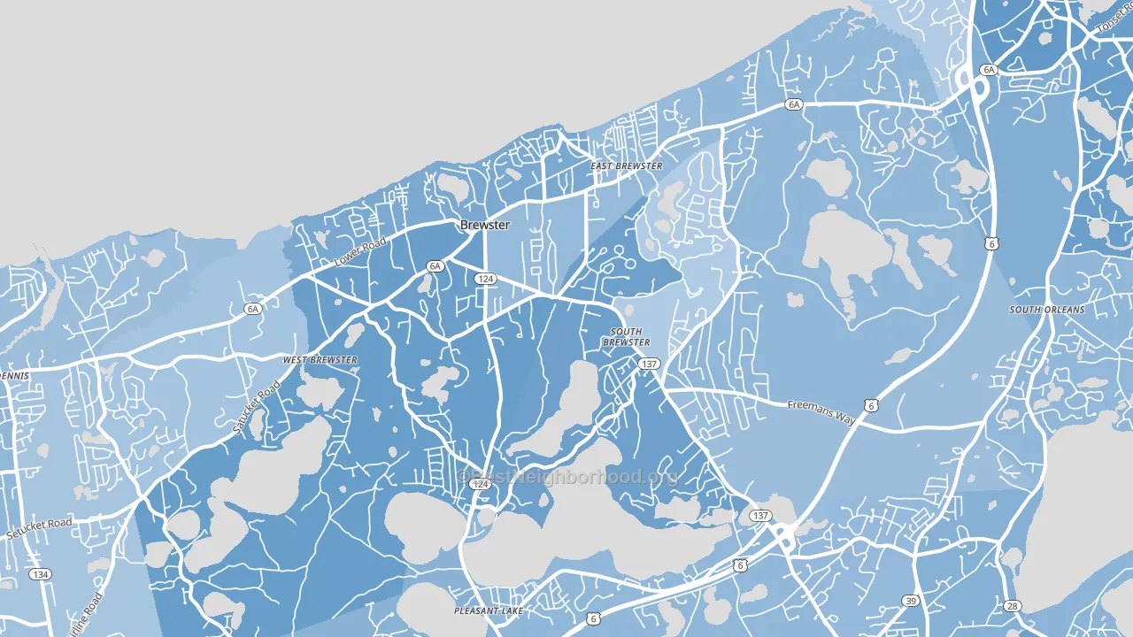 Brewster, MA block-group political-lean map