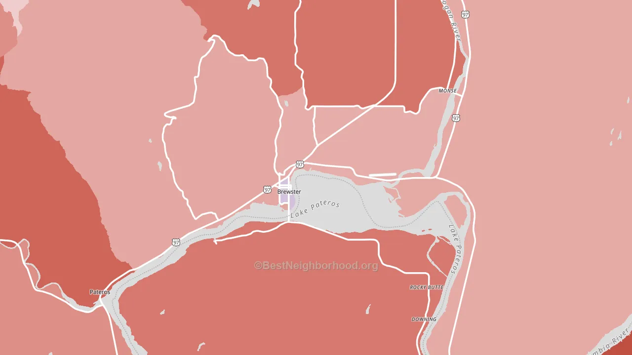 Brewster, WA block-group political-lean map