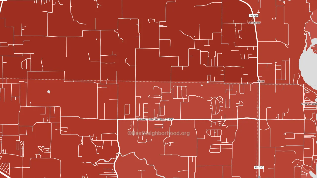 Briar, TX block-group political-lean map