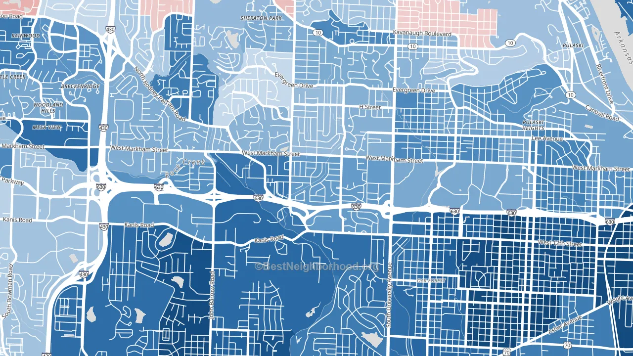 Briarwood, Little Rock, AR block-group political-lean map
