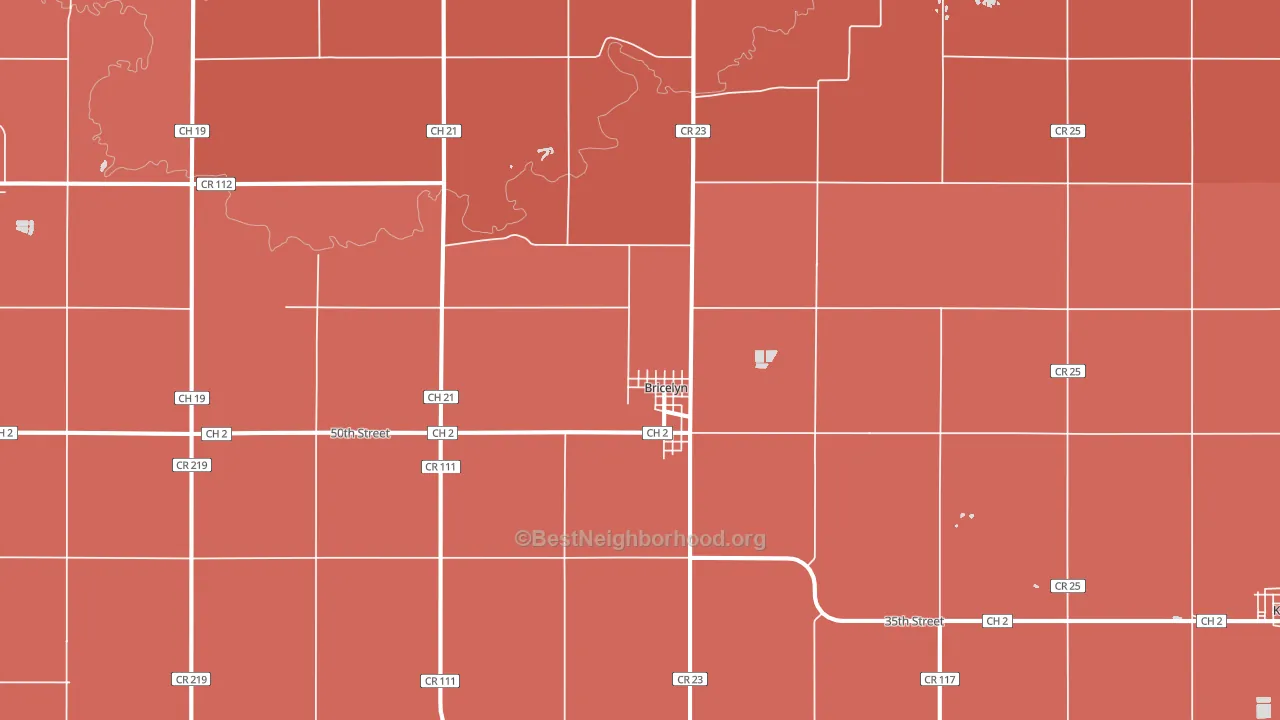 Bricelyn, MN block-group political-lean map