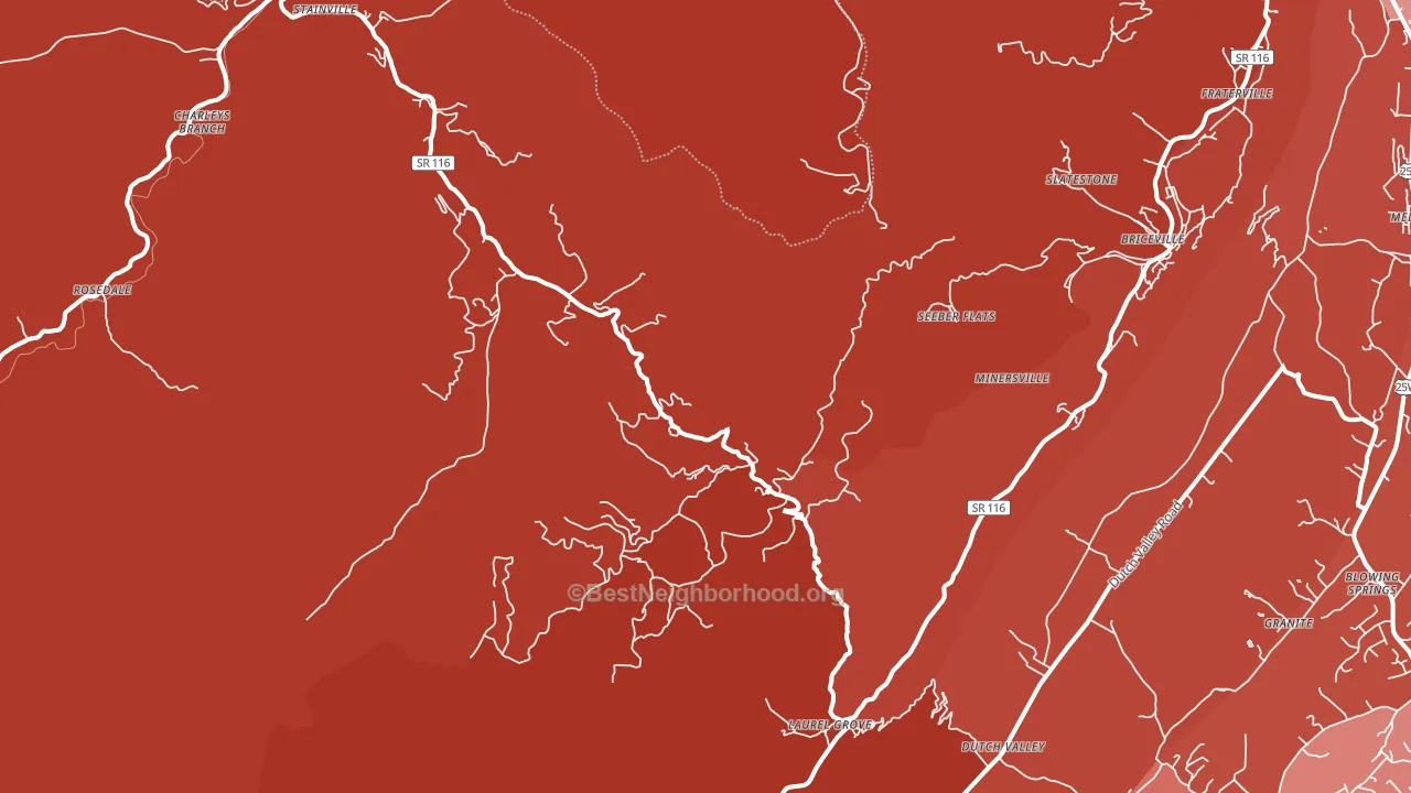 Briceville, TN block-group political-lean map