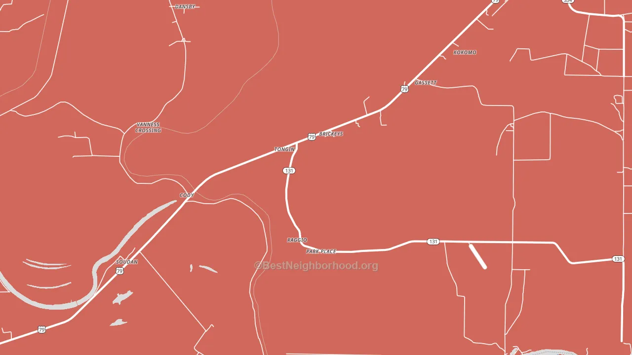 Brickeys, AR block-group political-lean map