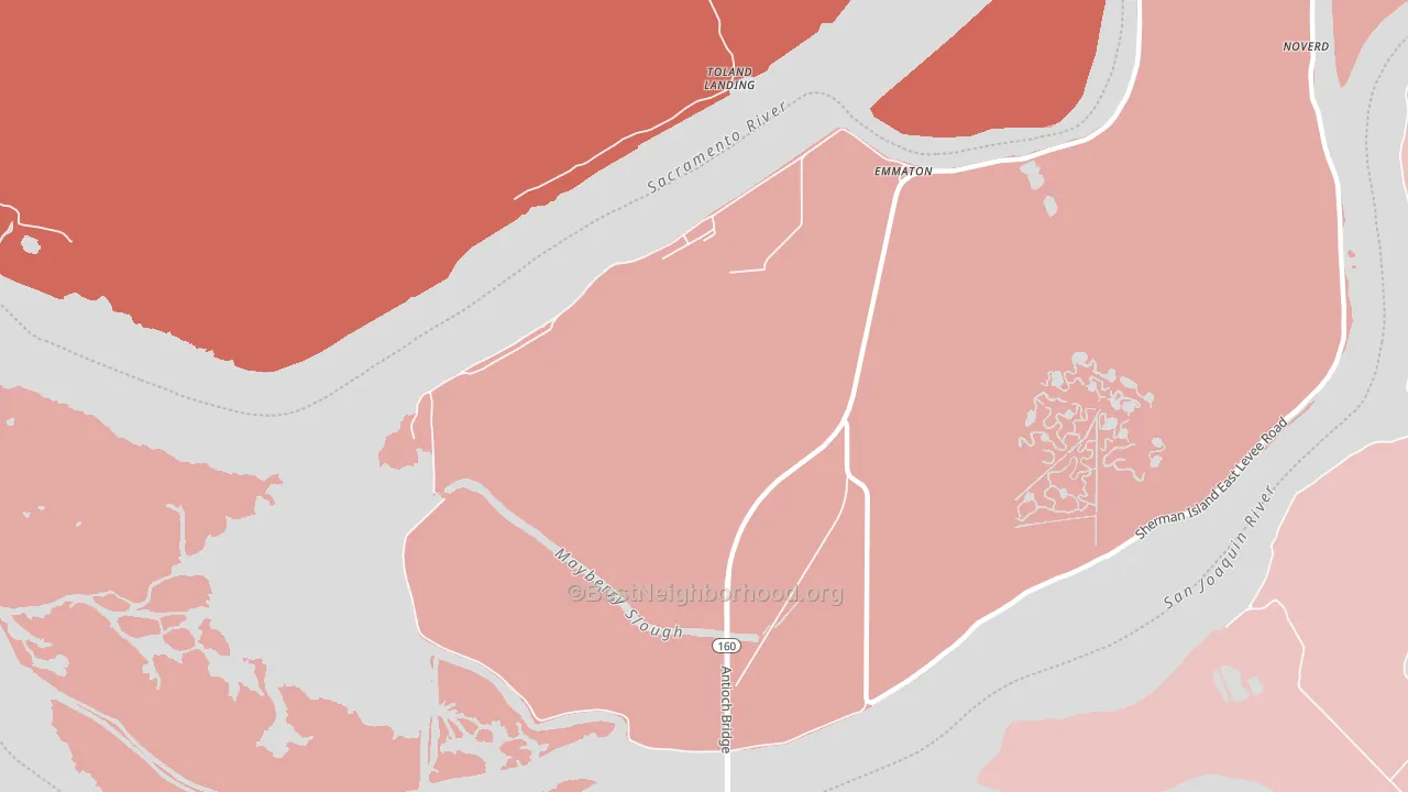 Bridgehead, CA block-group political-lean map
