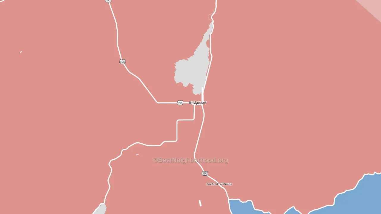 Bridgeport, CA block-group political-lean map