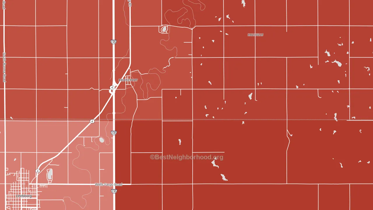 Bridgeport, KS block-group political-lean map