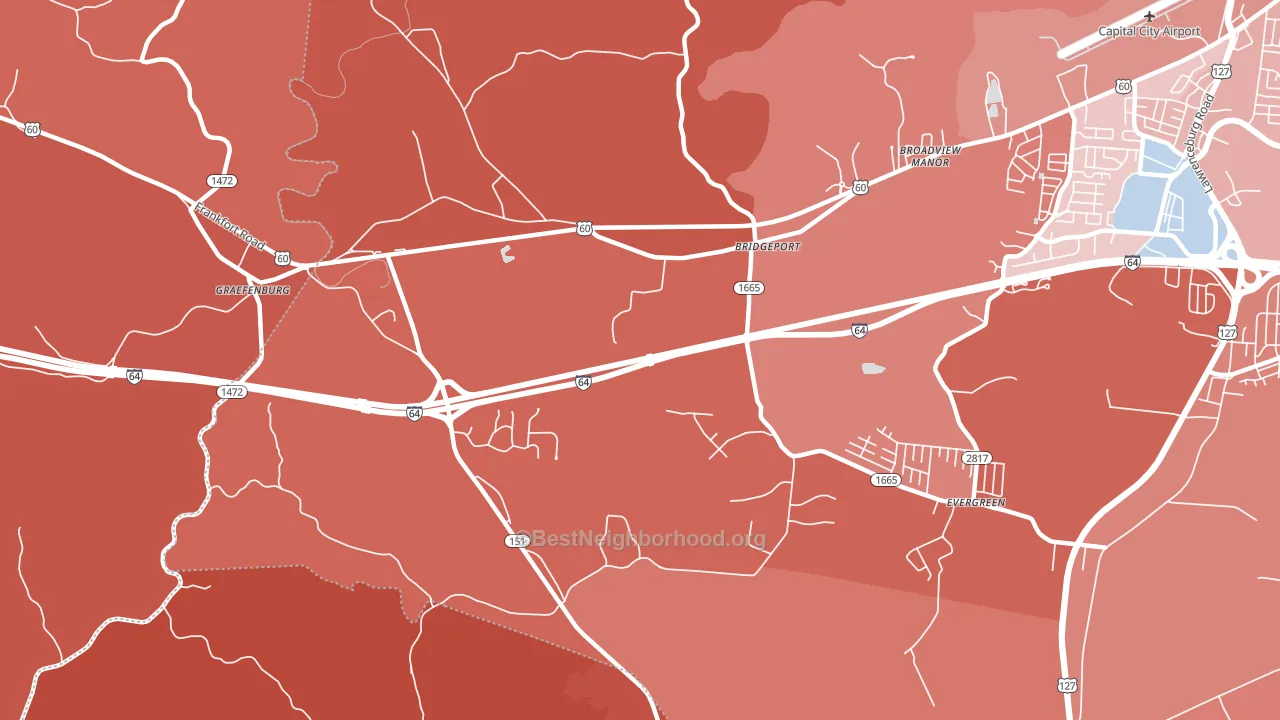 Bridgeport, KY block-group political-lean map