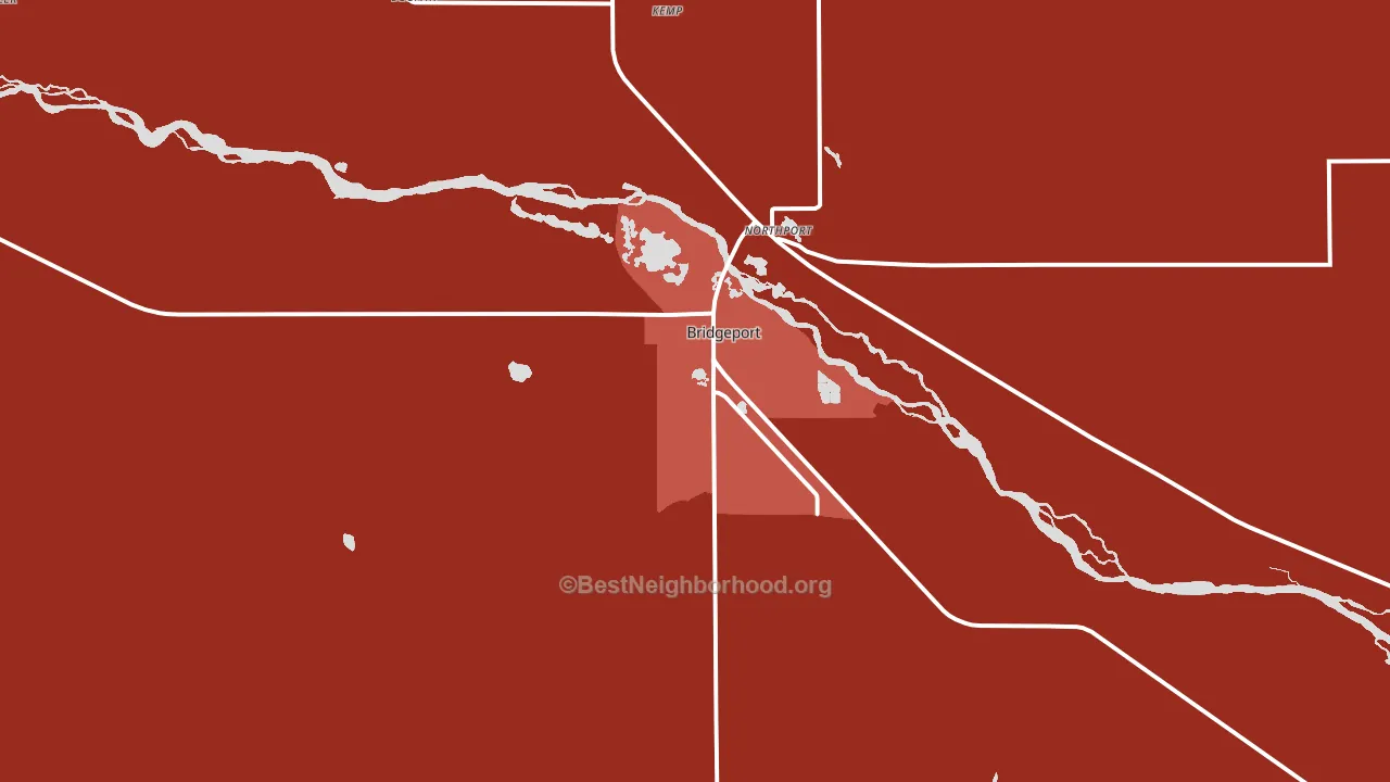 Bridgeport, NE block-group political-lean map