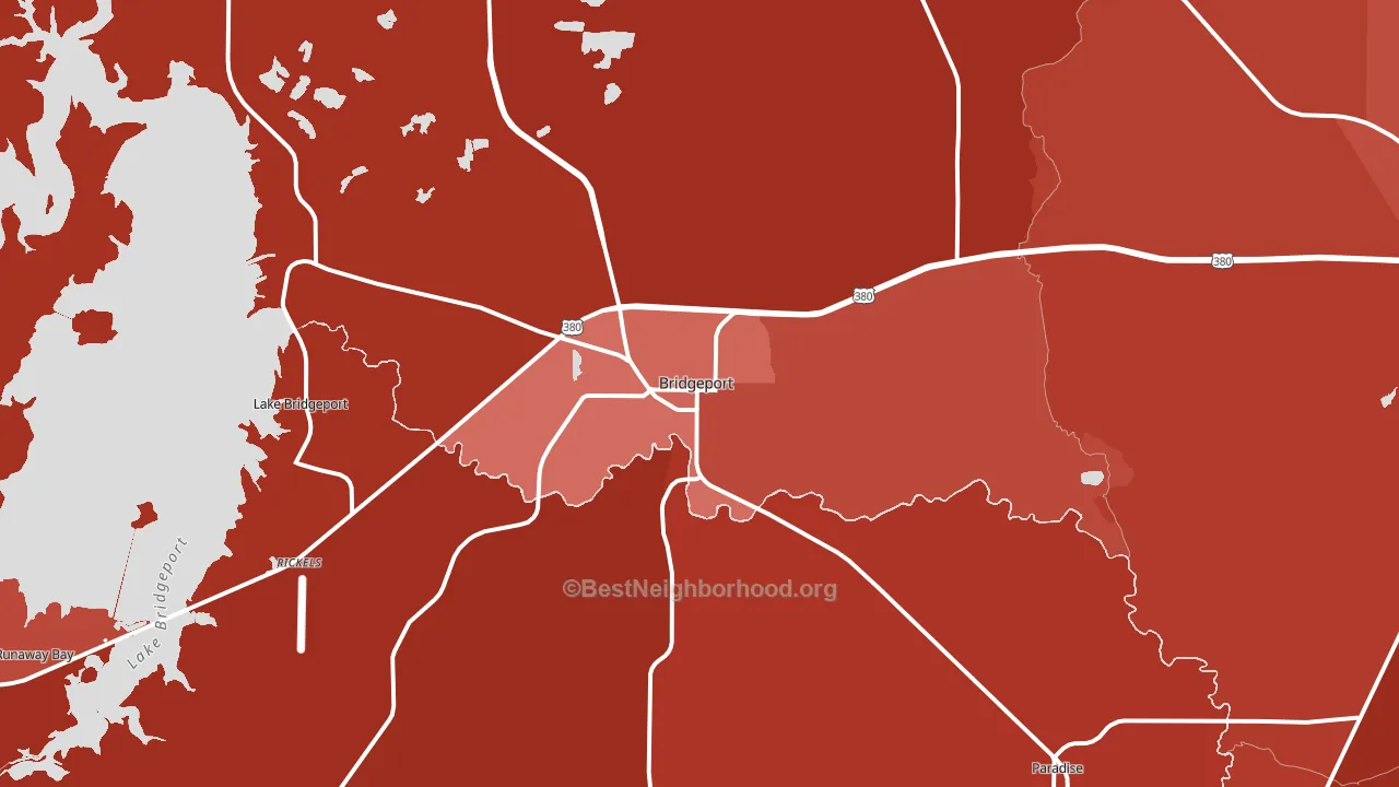 Bridgeport, TX block-group political-lean map