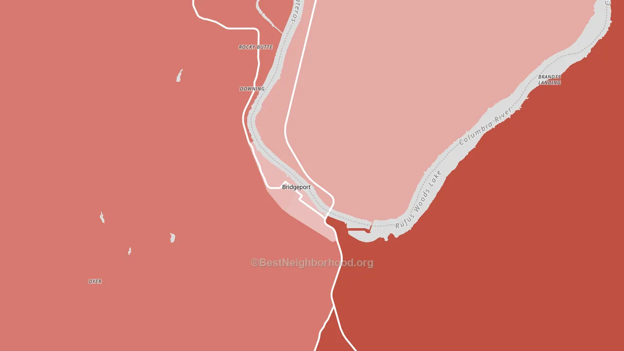 Bridgeport, WA block-group political-lean map