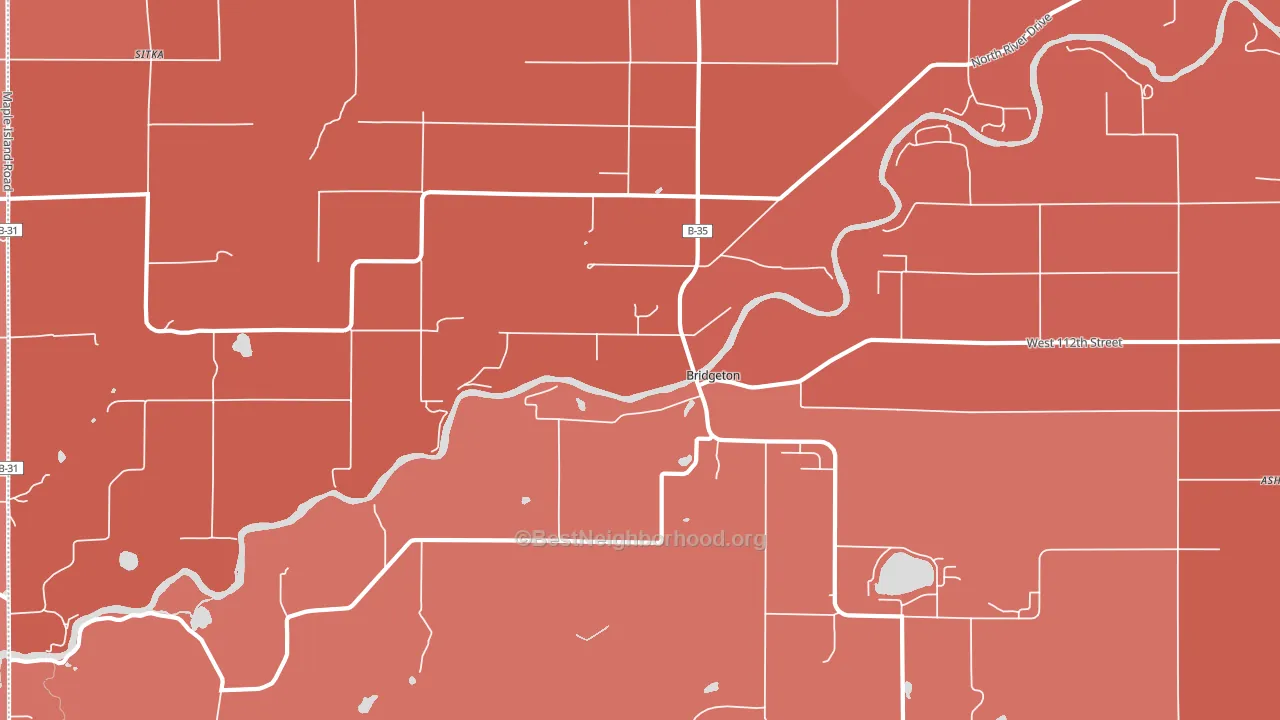Bridgeton, MI block-group political-lean map
