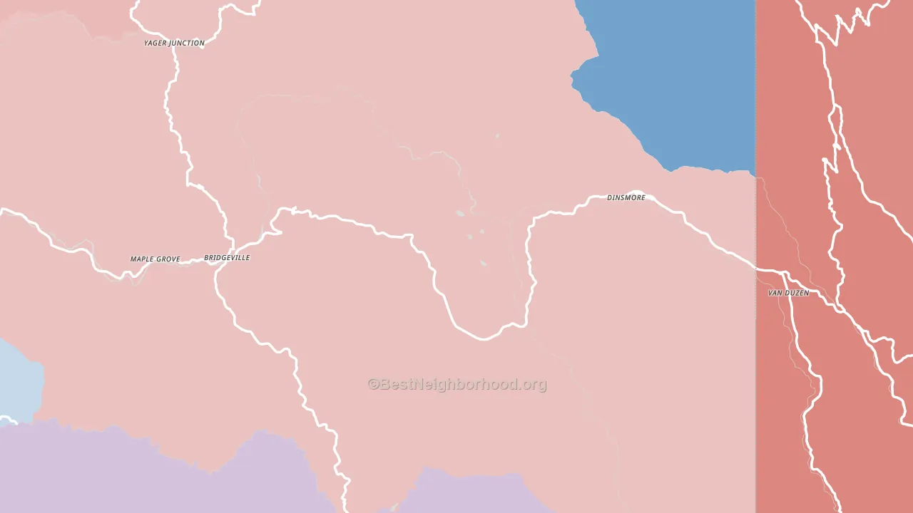 Bridgeville, CA block-group political-lean map