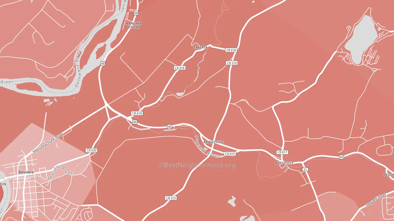Bridgeville, NJ block-group political-lean map
