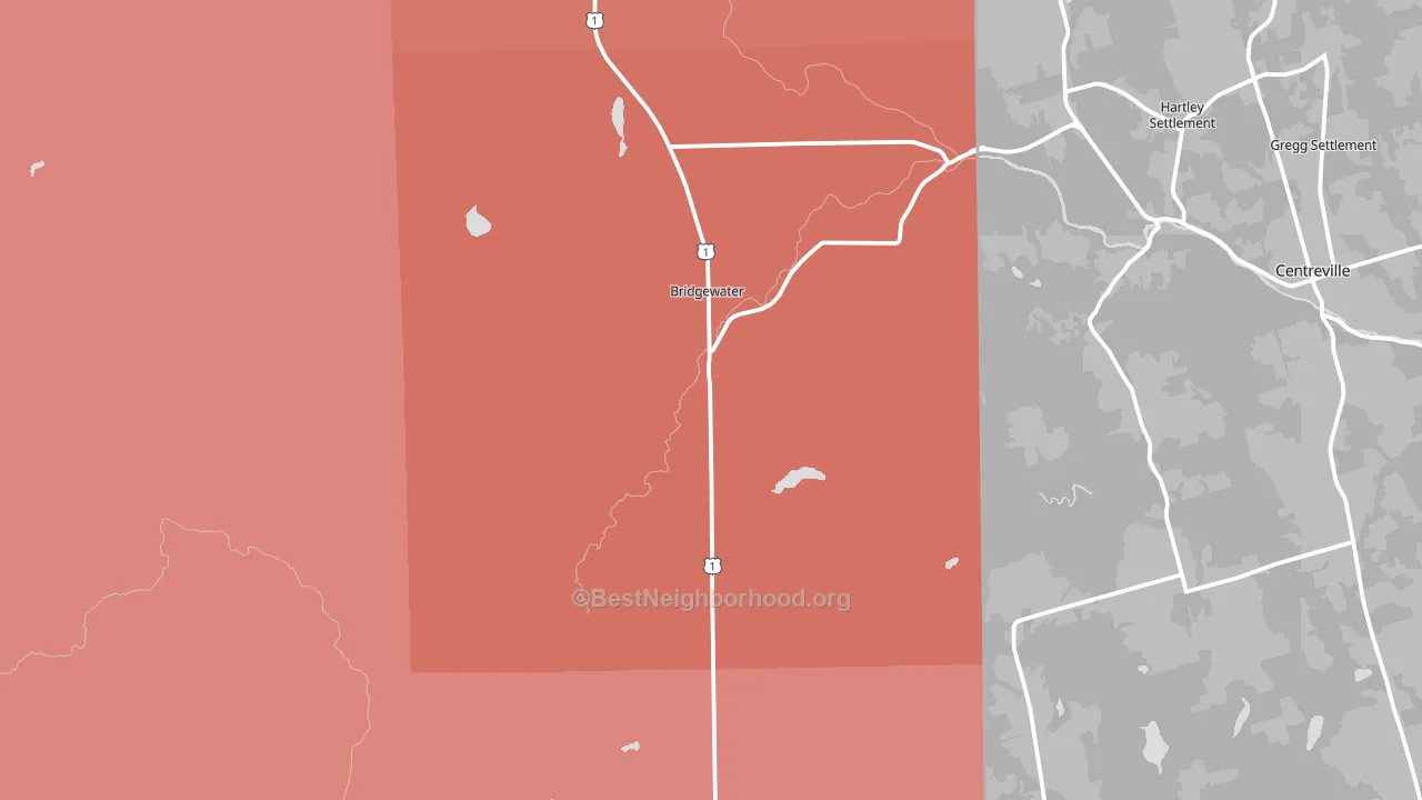 Bridgewater, ME block-group political-lean map