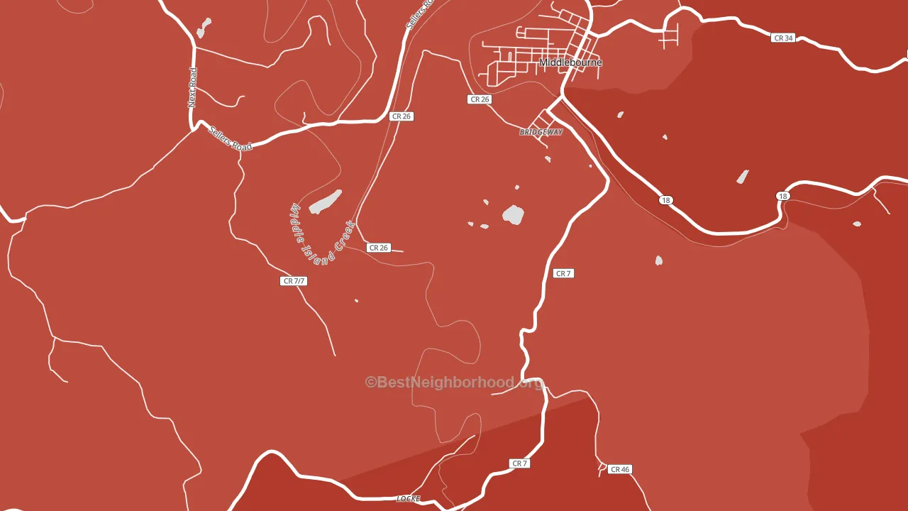 Bridgeway, WV block-group political-lean map