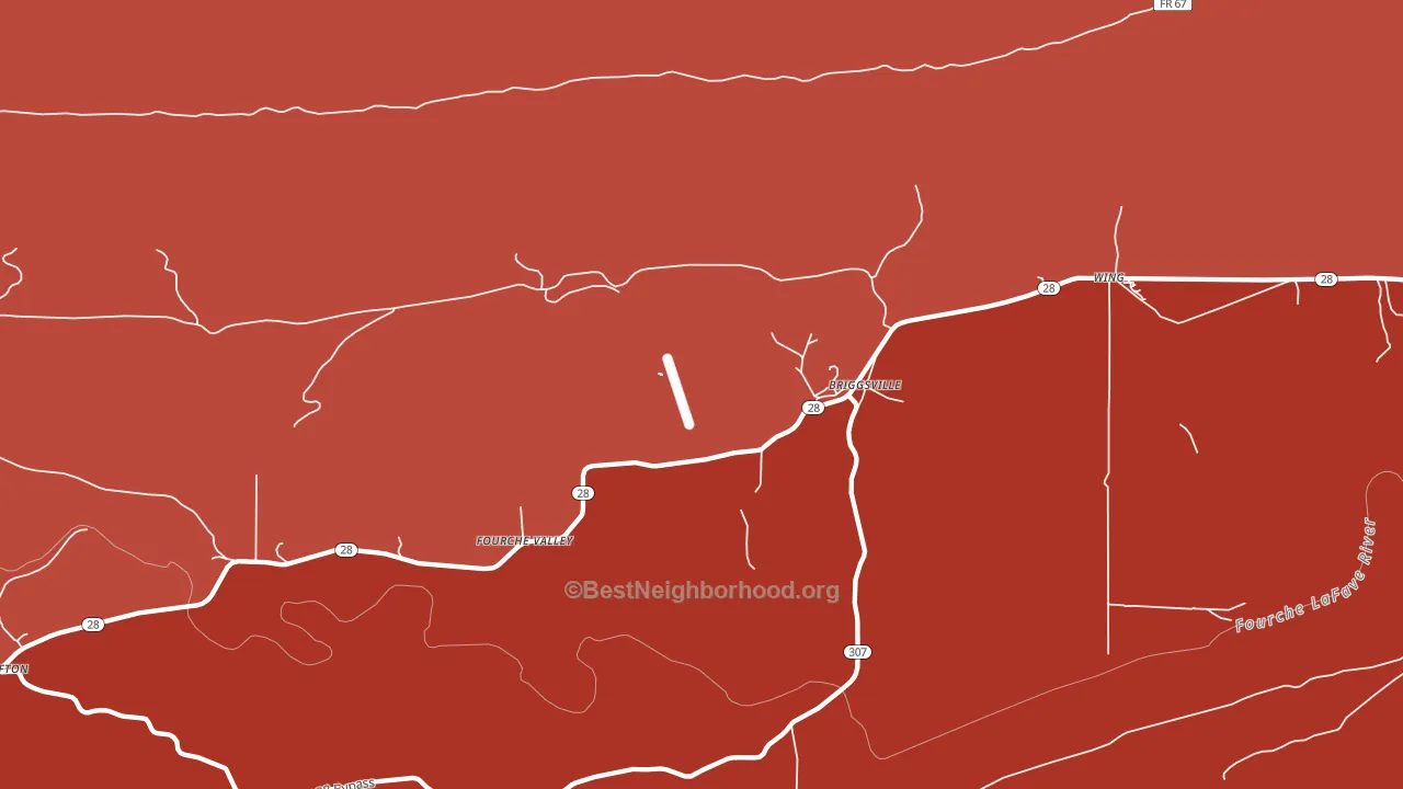 Briggsville, AR block-group political-lean map