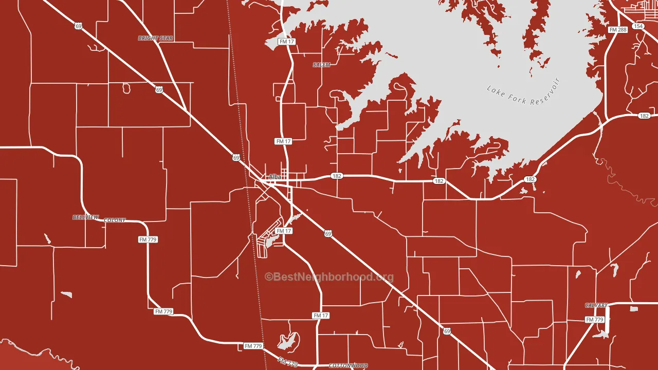 Bright Star, TX block-group political-lean map