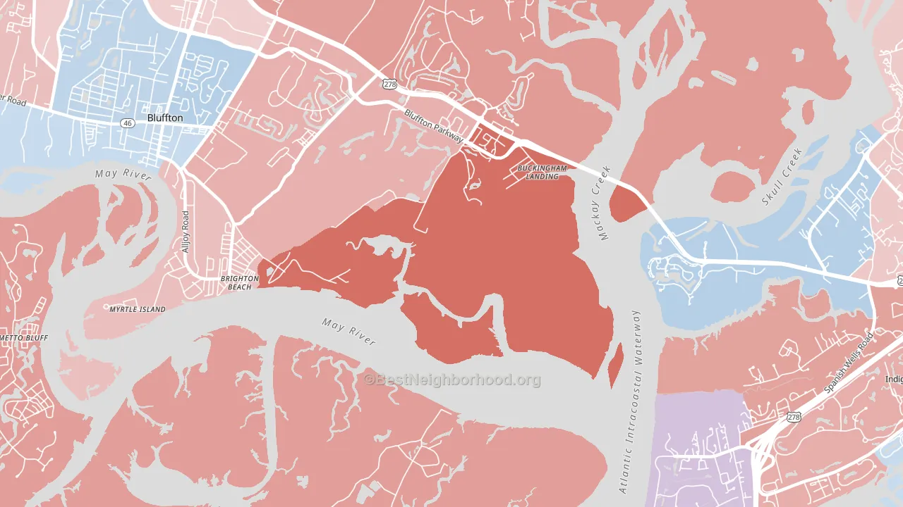Brighton Beach, SC block-group political-lean map