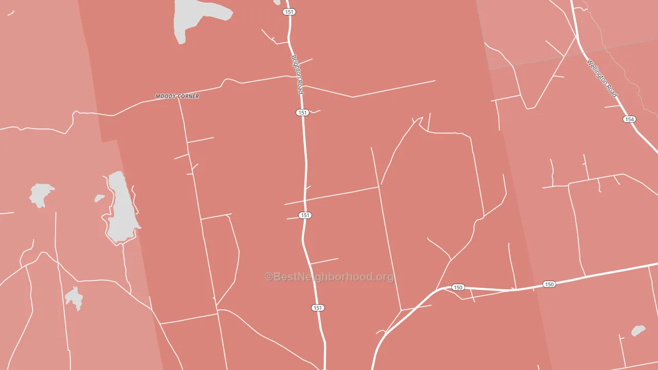 Brighton, ME block-group political-lean map