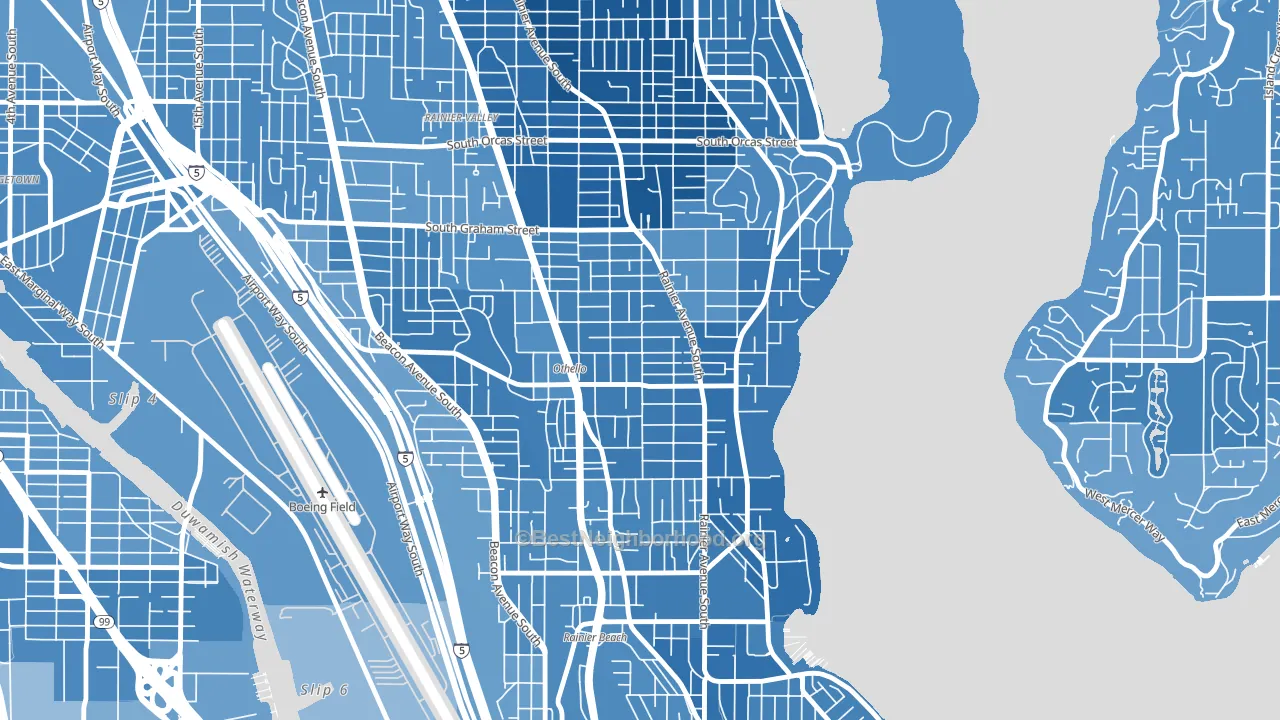 Brighton, Seattle, WA block-group political-lean map