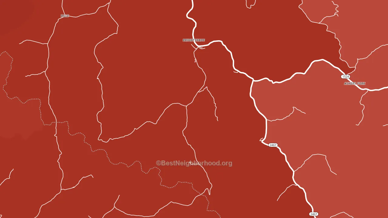 Brightshade, KY block-group political-lean map