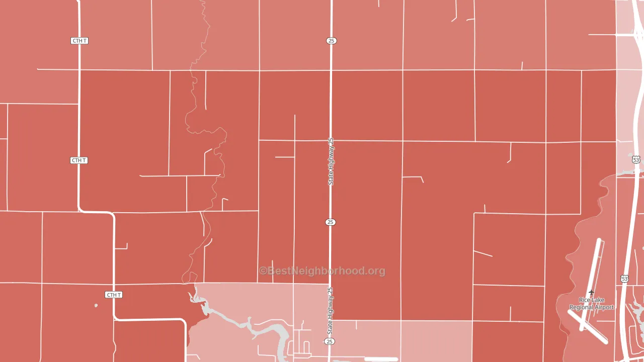 Brill, WI block-group political-lean map