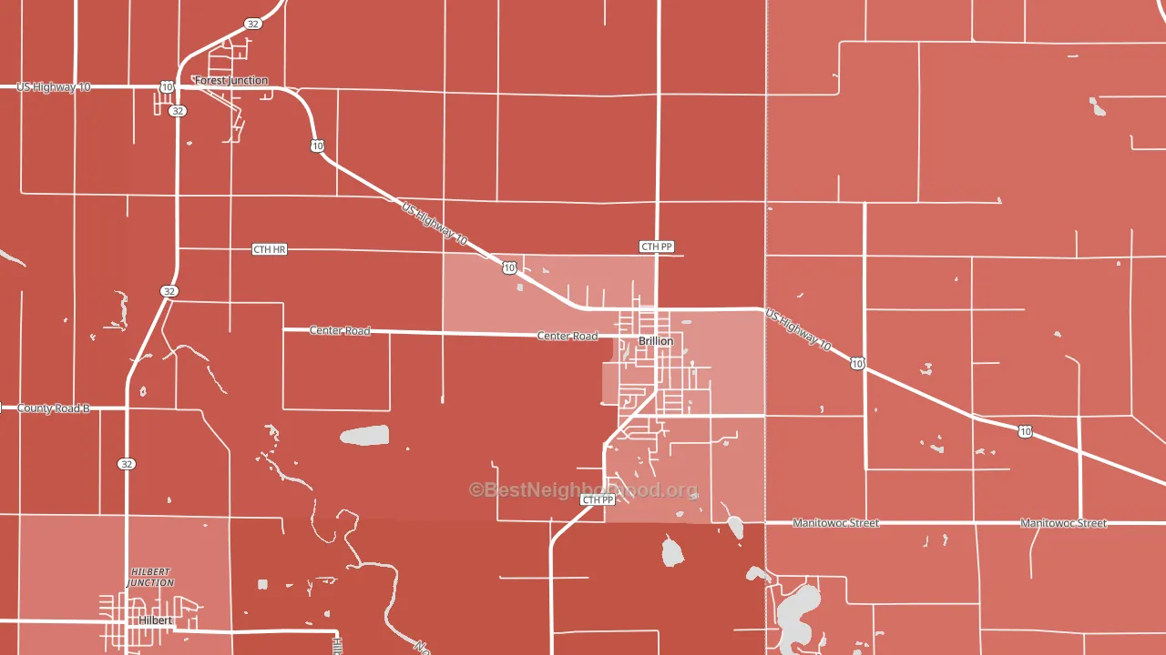 Brillion, WI block-group political-lean map