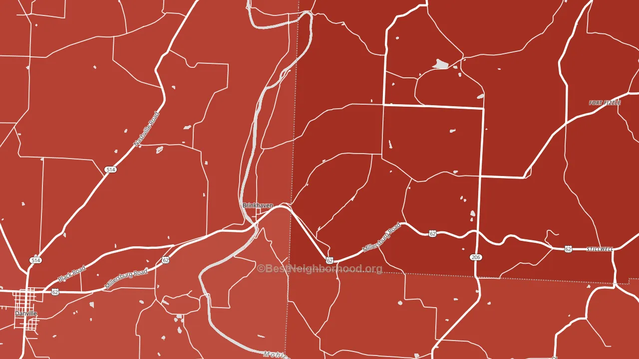Brinkhaven, OH block-group political-lean map