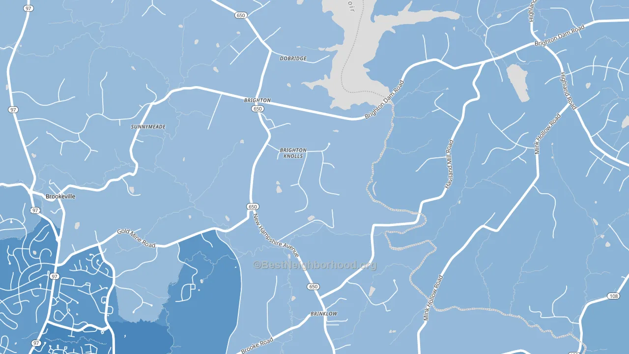 Brinklow, MD block-group political-lean map