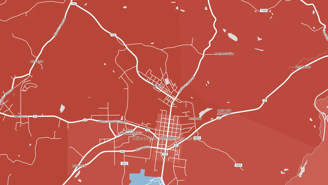 Brisbin, PA block-group political-lean map