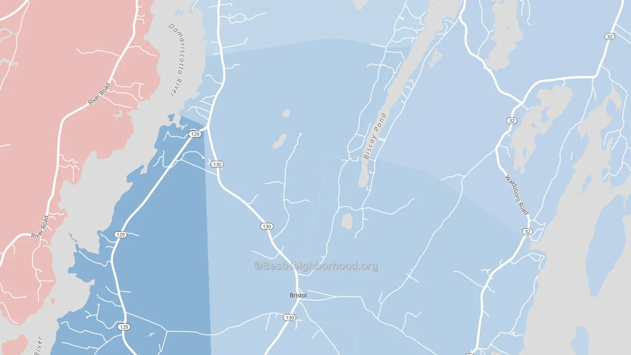 Bristol, ME block-group political-lean map